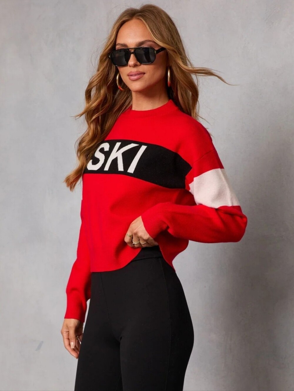 NEW VICI Ski Mode Graphic Knit Sweater - Crew - Size M